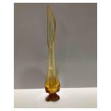 Viking Amber Glass Swung Vase