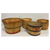 (4) Wooden Produce Baskets