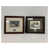(2) Framed Ducks Unlimited Sponsor Prints with Conservation Stamps