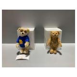 (2) Steiff Mohair Teddy Bears with Danbury Mint Certificate and Boxes