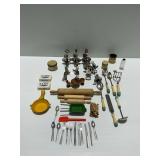 Wooden Clothespins, Wooden Handled Utensils, Ivory Soap Bars, Beaters, Rolling Pins, and Other Collectibles