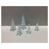 (5) Glass Tree Figurines