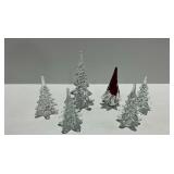 (7) Crystal Glass Tree Tabletop Sculptures