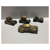 (4) Vintage Metal Toy Car Banks