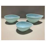 Vintage Fire-King Delphite Blue Teardrop Mixing Bowls
