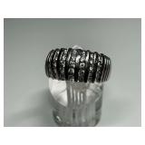Sterling Silver Channel Set Band Ring...Size 9.5