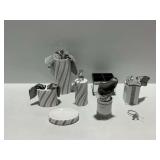 Bathroom Accessory Set with Faux Rhinestones and Mirrored Caddy