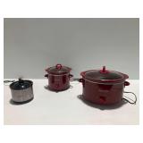 (3) Slow Cookers Including Crock Pot and Gourmet Brands... all power on
