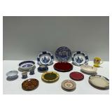 Mixture of Vintage Tableware Including Blue and White Dishes