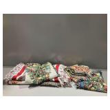 (5) Christmas/Winter Fringed Throws