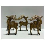 Set of Metal Reindeer Figurines