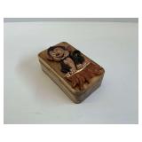 Wooden Monkey Secret Puzzle Box with Red Interior