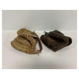 (2) Leather Baseball Gloves