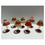 Glass Tea Light Lamp Holders with Hand Painted Shades