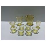 10-Piece Yellow Depression Glass Tableware
