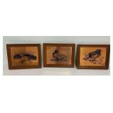(3) Framed J. Harris 1981 Duck Art Prints
