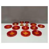 12-Piece Amberina Glass Tableware Group