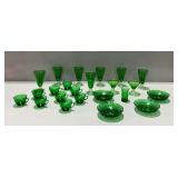 Vintage Forest Green Glass Dinnerware