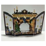 Painted Metal Christmas Screen with Folding Panels