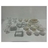 Glass Tableware Including Moonstone Hobnail Opalescent Glassware