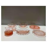Pink Depression Glass Tableware
