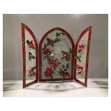 Metal Poinsettia Triptych