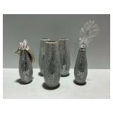 Mosaic Vases with Decorative Accents