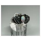 Sterling Silver Ring with Opal Stone...Size 7