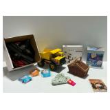 Group of Toys, Games, and Flip-flops