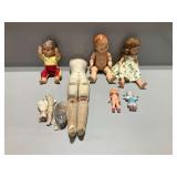 Dolls and Doll Parts Including Ideal and Bisque Figurines