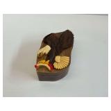 Wooden Secret Puzzle Box with Eagle Motif