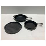 Lodge Cast Iron Skillets and Grill Pan