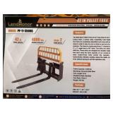 Unused LandHonor Skid Steer Pallet Fork ... you will receive one frame & 2 forks