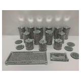 Crushed Glass Canister and Decor Set