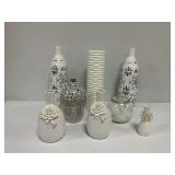 8-Piece Decorative Ceramic Vase and Vessel Group