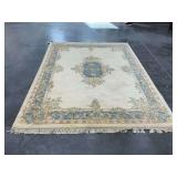Hand Woven Wool Oriental Rug with Floral Center Medallion