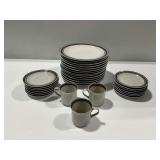 Salem Stoneware Plates, Cups, and Saucers