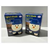 (2) Sets of (3) Lighted Inflatable Snowman Pathway Markers
