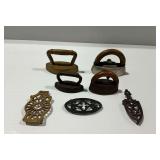 Cast Iron Flat Irons and Trivets