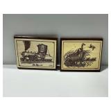 (2) Signed D. G. Christensen Wall Plaques Featuring The Flyer 1907 and Geese