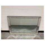 Beveled Wall Mirror with Etched Border