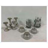 Silver Candle Holders and Candles