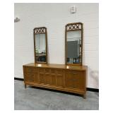 Vintage Red Lion Table Co. Wooden Dresser and Mirrors