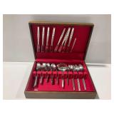 Wm. A. Rogers Premier Stainless Flatware Set with Wooden Storage Chest