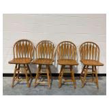 (4) Intercon Wooden Swivel Bar/Counter Stools