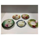Bavarian and Other Hand Painted Porcelain Plates