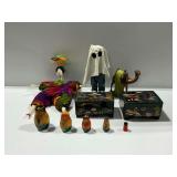 Lacquered Musical Jewelry Boxes, Nesting Dolls, Ghost Figure, and Other Items