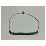 Sterling Silver Slider Bracelet with Black Stones