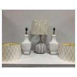 (3) Table Lamps with Shades