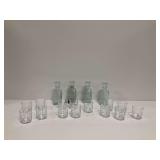 (4) Glass Decanters and (14) Matching Tumblers